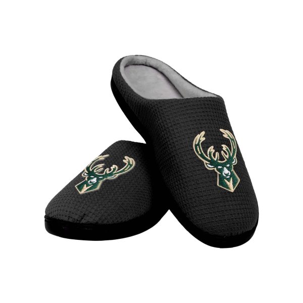 Milwaukee Bucks NBA Mens Memory Foam Slide Slippers Online now
