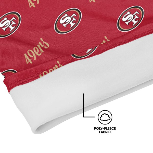 San Francisco 49ers NFL Mini Script Fleece Gaiter Scarf Cheap - Image 3