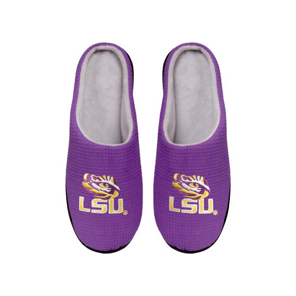 LSU Tigers NCAA Mens Memory Foam Slide Slippers Sale - Image 2