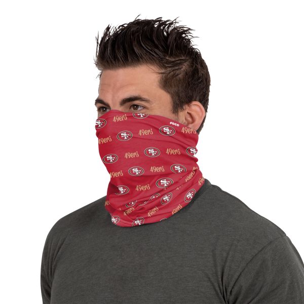 San Francisco 49ers NFL Mini Script Fleece Gaiter Scarf Cheap - Image 2