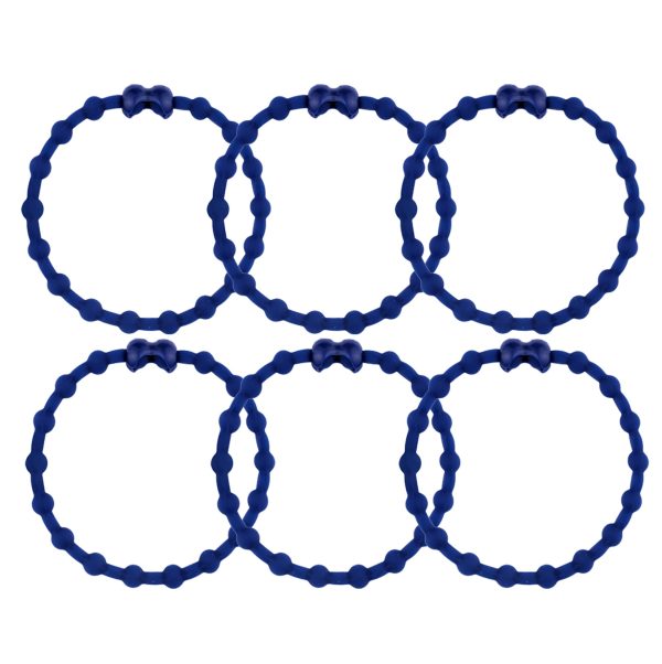 Navy Blue Hair Ties (6-Pack) - Secure Hold, Effortless Style for Every Hair Type: Classic Sophistication Hot on Sale